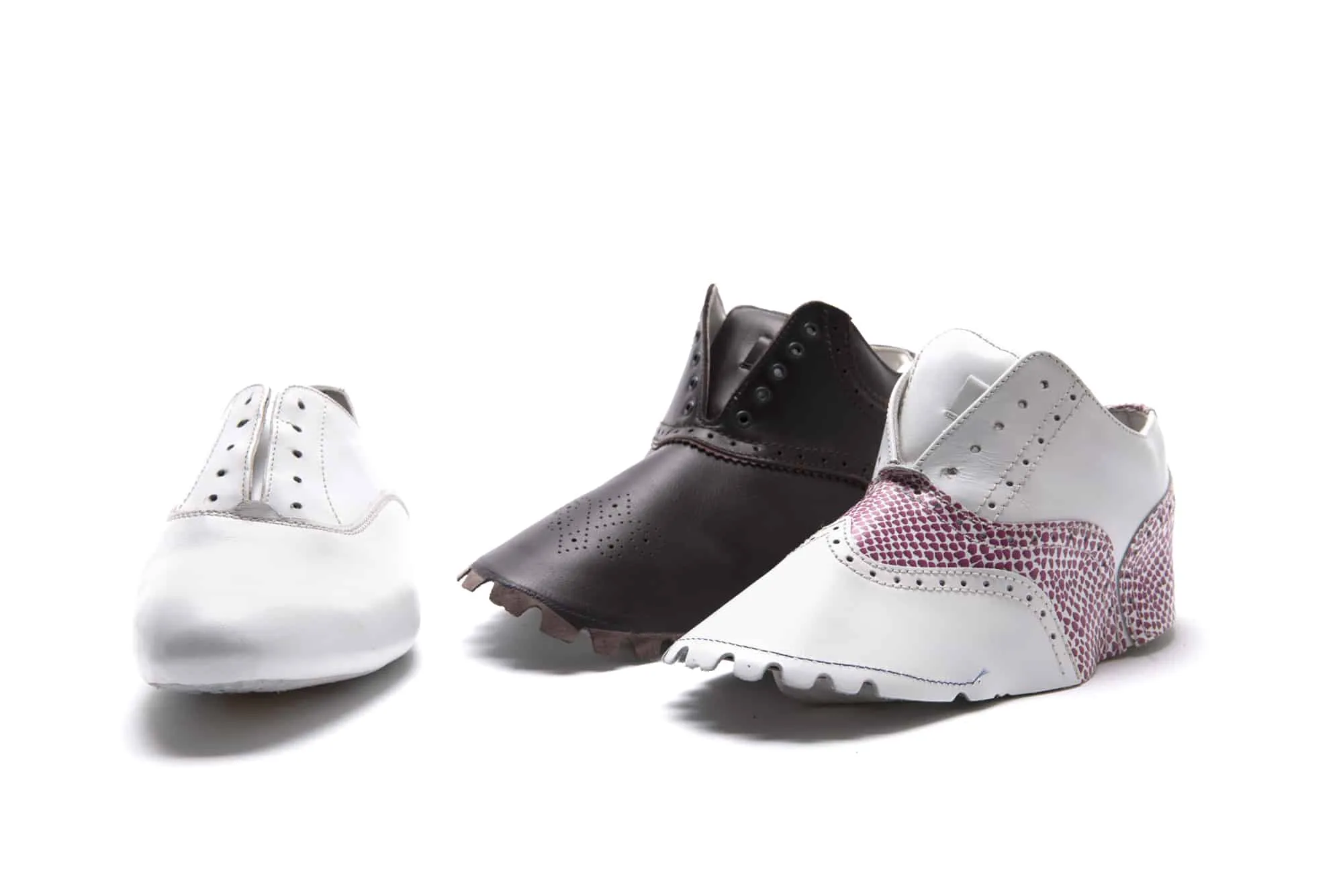Pavia White & Grey Men's Spiked Golf Shoes | Lambda Golf