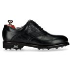 Ferrara Black men's spiked leather golf shoe