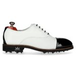 Roma Black Patent men's spiked leather golf shoe