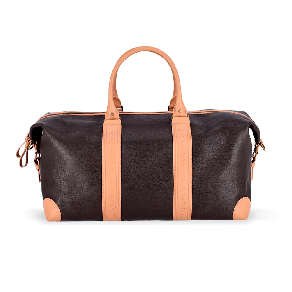 Sapri Brown & Beige Duffle Bag Accessories Sapri Brown Beige Duffle Bag