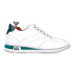 Alba White & Green women's spikeless leather golf shoe