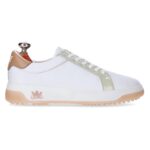 Alexandria Peach & Green women's spikeless leather golf shoe