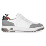Arezzo White & Grey men's spikeless leather golf shoe