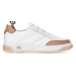 Verona White & Peach women's spikeless leather golf shoe