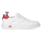 Verona White & Red women's spikeless leather golf shoe