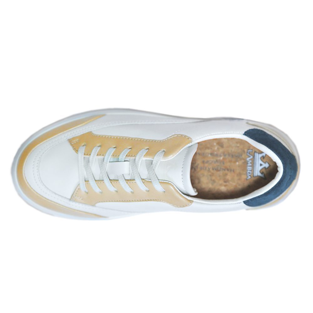Chaussure de golf Vittoria White & Caramel vue de dessus