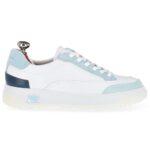 Vittoria White & Blue women's spikeless leather golf shoe