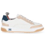 Vittoria White & Caramel women's spikeless leather golf shoe