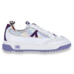 Anzio White & Hologram women's spikeless leather golf shoe