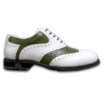 Firenze White & Green men's spikeless leather golf shoe