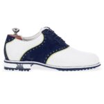 Ferrara White & Blue Camo men's spikeless leather golf shoe